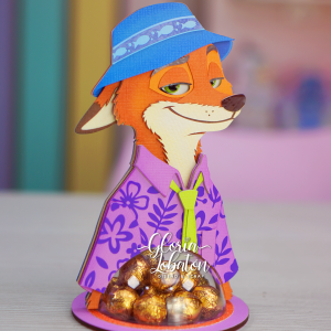 GOLOSINERO CAPAS DE CARTULINA - ZORRO NICK SOMBRERO - ZOOTOPIA 2