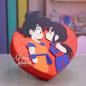 CAJA DE REGALO - CORAZÓN GOKU Y MILK