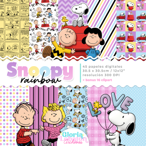 PAPELES DIGITALES - SNOOPY RAINBOW