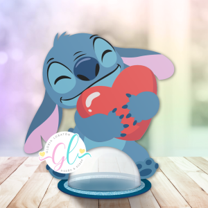 GOLOSINERO CAPAS DE CARTULINA - STITCH ABRAZO CORAZÓN