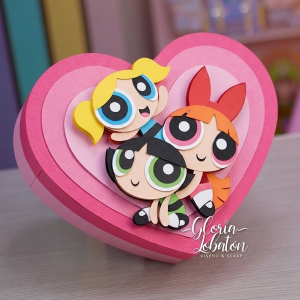 CAJA DE REGALO - CORAZÓN CHICAS SUPER PODEROSAS