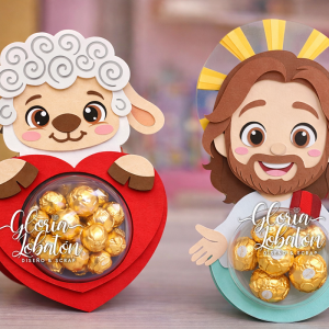 PACK 2 GOLOSINEROS TAG - JESÚS Y CORDERO - SEMANA SANTA