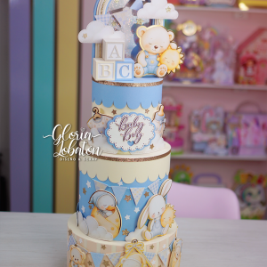 CAJA TORTA CARTULINA BABY SHOWER BOY